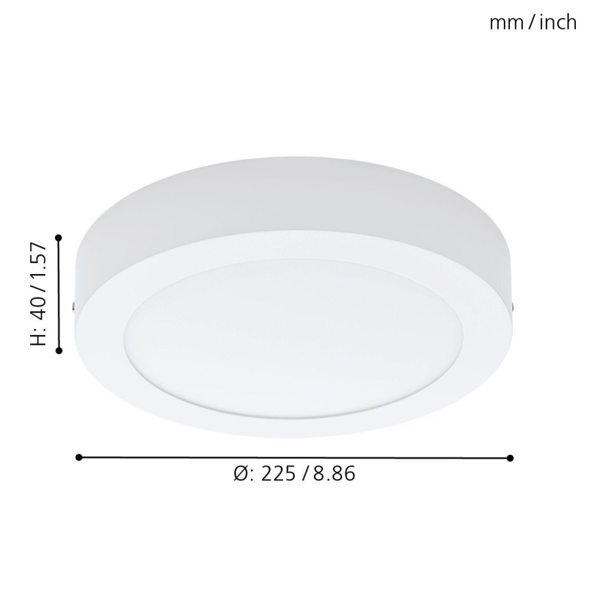 Eglo 94075 - plafonnier LED FUEVA 1 LED/16,47W/230V Ø 22,5 cm