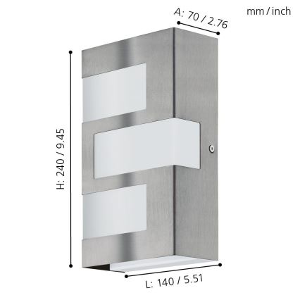 Eglo 94086 - éclairage LED extérieur RALORA 3xLED/2,5W/230V IP44