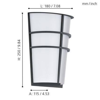 Eglo 94138 - Applique murale d'extérieur LED BREGANZO 2xLED/2,5W/230V IP44