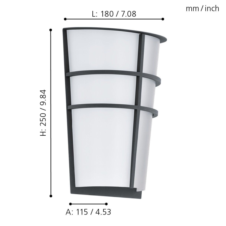 Eglo 94138 - Applique murale d'extérieur LED BREGANZO 2xLED/2,5W/230V IP44