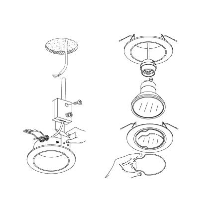 Eglo - SET 3x Spot LED encastrable PENETO 3xGU10-LED/3W/230V