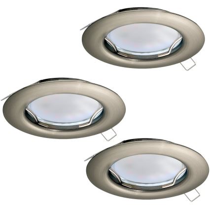 Eglo - SET 3x Spot LED encastrable PENETO 3xGU10-LED/3W/230V