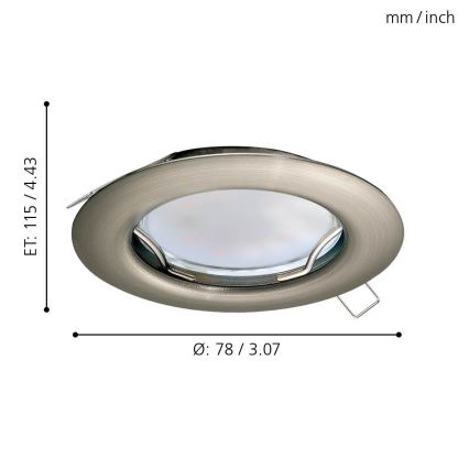 Eglo - SET 3x Spot LED encastrable PENETO 3xGU10-LED/3W/230V