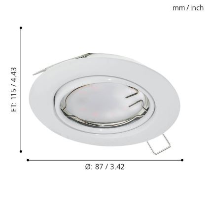 Eglo - Luminaire LED encastrable 1xGU10-LED/5W/230V