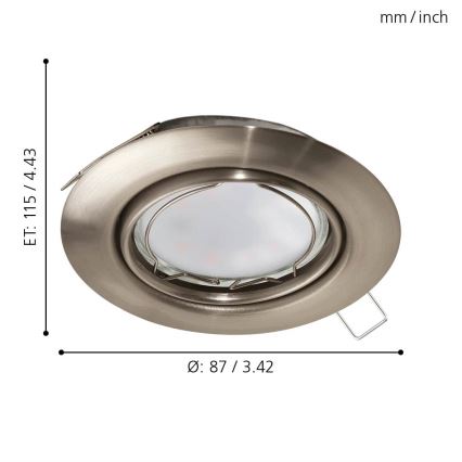 Eglo - Luminaire LED encastrable 1xGU10-LED/5W/230V