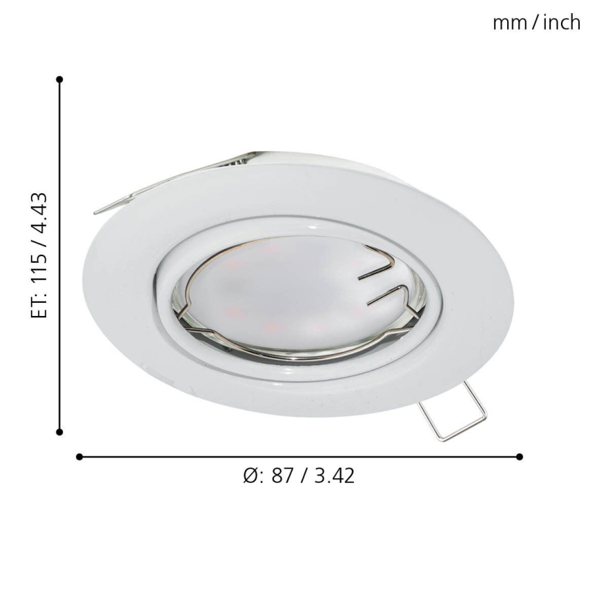 Eglo - Lot de 3 spots LED encastrés PENETO 1xGU10-LED/5W/230V