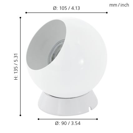 Eglo - Lampe de table/murale 1xGU10-LED/3,3W/230V