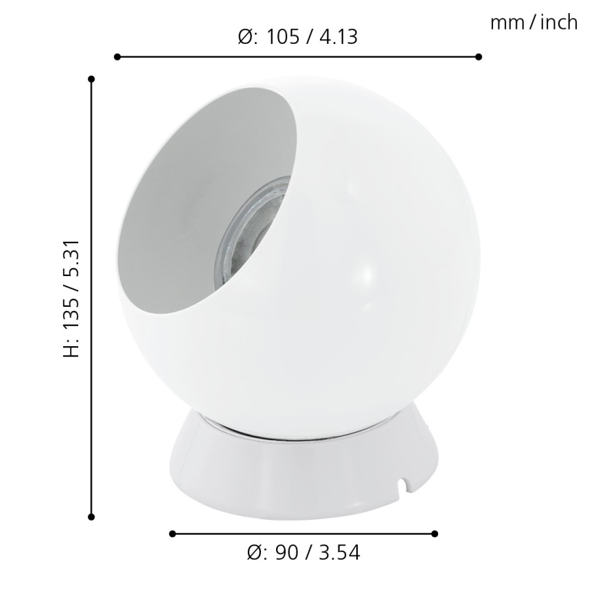 Eglo - Lampe LED de table/murale 1xGU10/2,8W/230V blanche