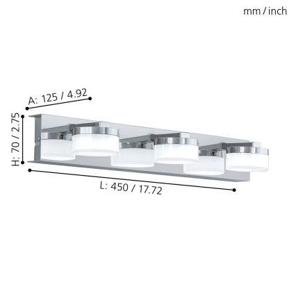 Eglo - Applique murale LED salle de bain 3xLED/4,5W/230V IP44