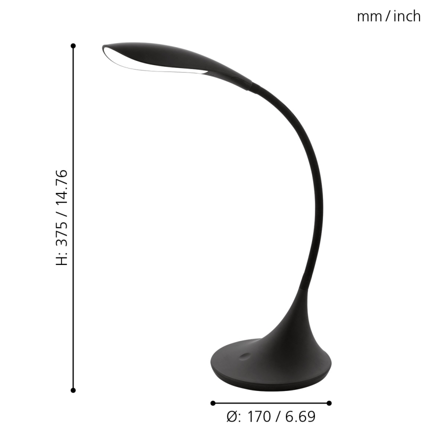 Eglo - Lampe de table LED dimmable LED/4,5W/230V noire