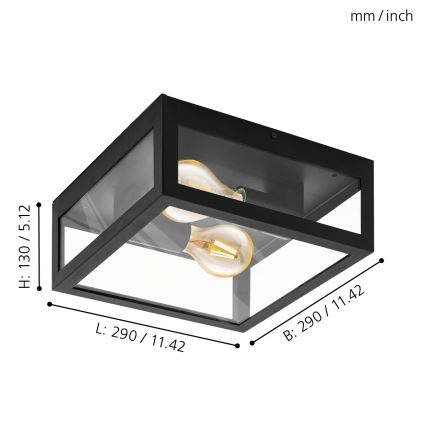 Eglo - Luminaire extérieur 2x60W IP44