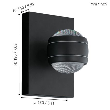 Eglo - Luminaire extérieur 2xLED/3,7W/230V IP44