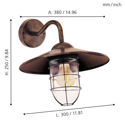 Eglo - Luminaire extérieur 1xE27/60W/230V IP44