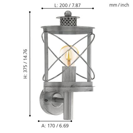 Eglo - Luminaire extérieur 1xE27/60W/230V IP44