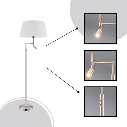 Eglo - Lampadaire 1xE27/60W + 1xLED/2,1W