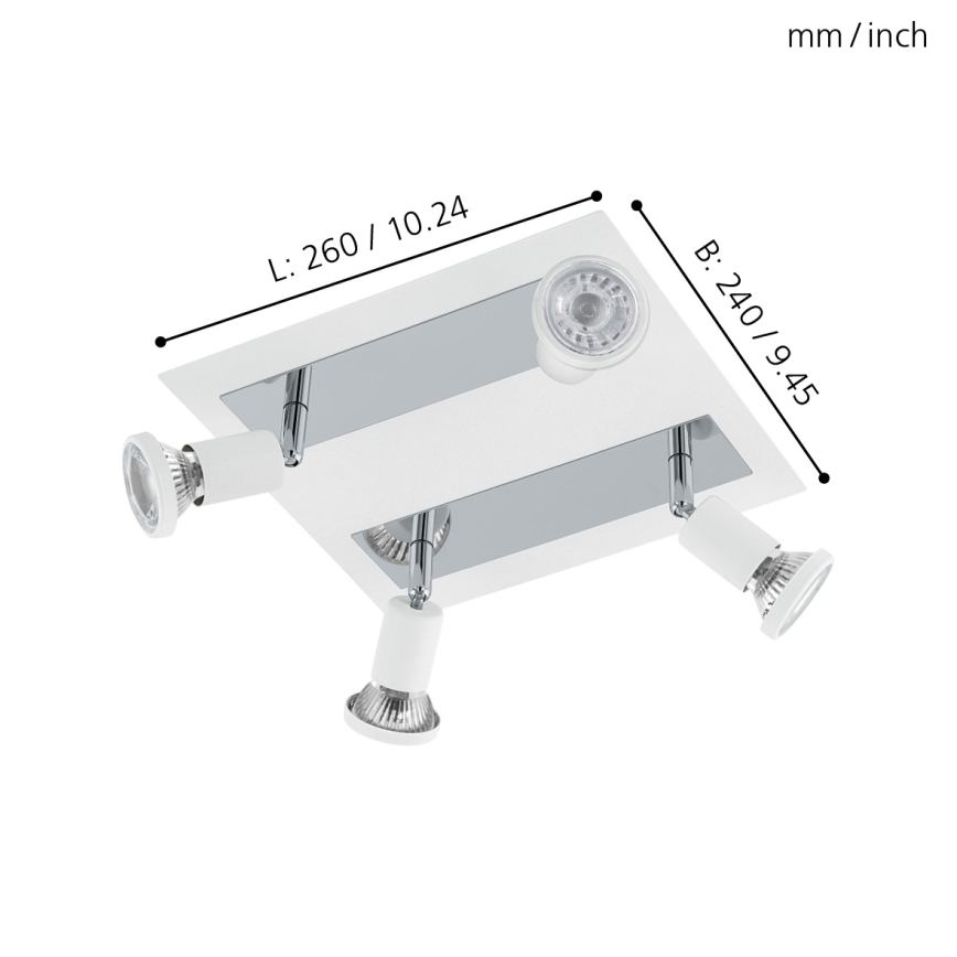 Eglo 94962 - Spot LED SARRIA 4xGU10-LED/5W/230V