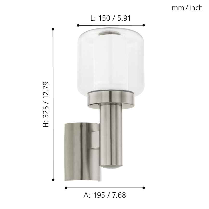Eglo - Applique murale extérieure 1xE27/40W IP44