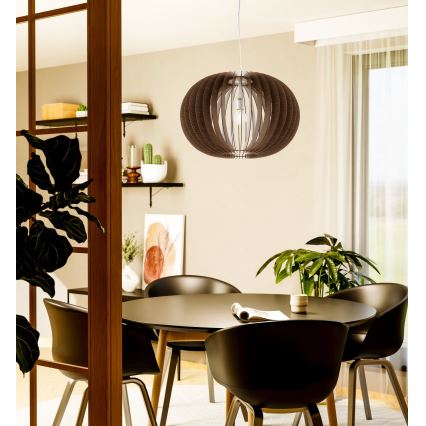 Eglo 95026 - Suspension sur câble STELLATO 1xE27/60W/230V Ø 70 cm marron