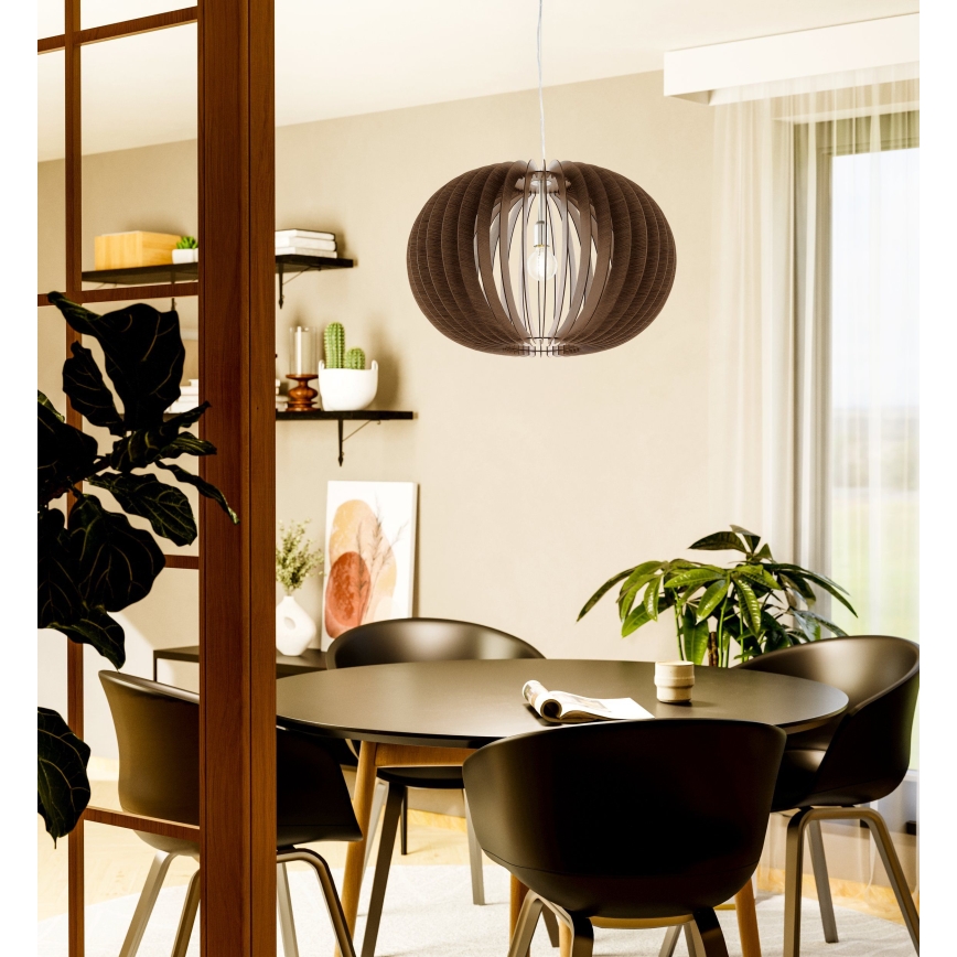 Eglo 95026 - Suspension sur câble STELLATO 1xE27/60W/230V Ø 70 cm marron