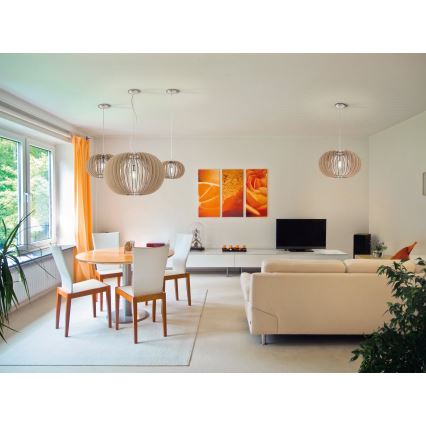 Eglo 95042 - Suspension sur câble STELLATO 1xE27/60W/230V Ø 70 cm beige