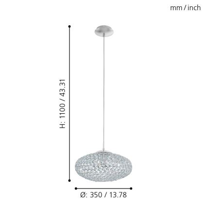 Eglo - Suspension filaire 1xE27/60W/230V