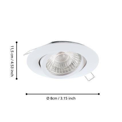 Eglo - SET 3x Spot LED encastrable TEDO 3xGU10-LED/5W/230V