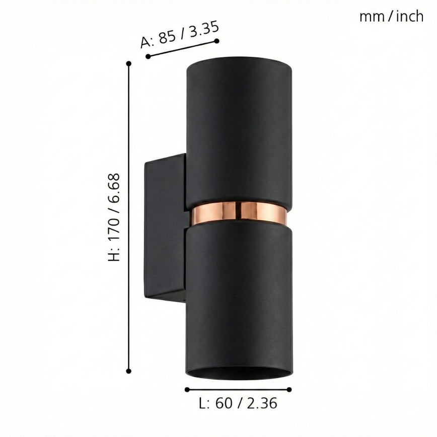 Eglo 95371 - Applique murale LED PASSA 2xGU10-LED/4W/230V