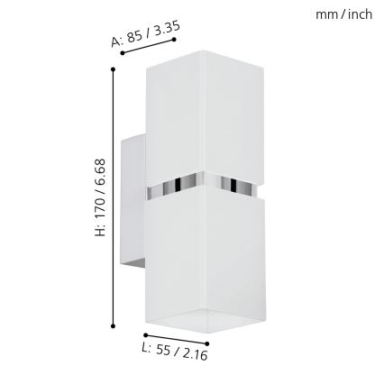 Eglo - Applique murale LED 2xGU10-LED/4W/230V