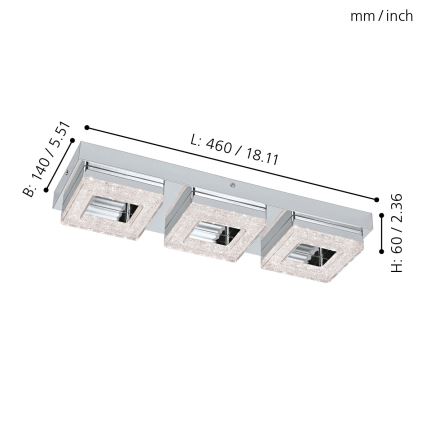 Eglo - Plafonnier 3xLED/4W/230V