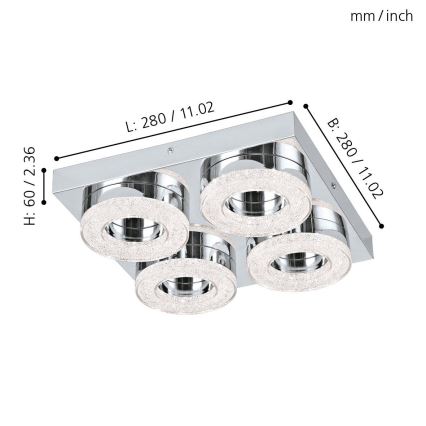 Eglo - Plafonnier 4xLED/4W/230V