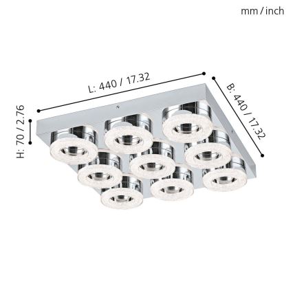 Eglo 95665 - Plafonnier FRADELO 9xLED/4W/230V