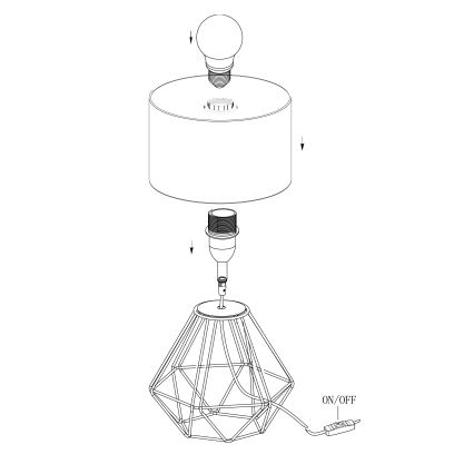 Eglo - lampe de table 1xE14/60W/230V