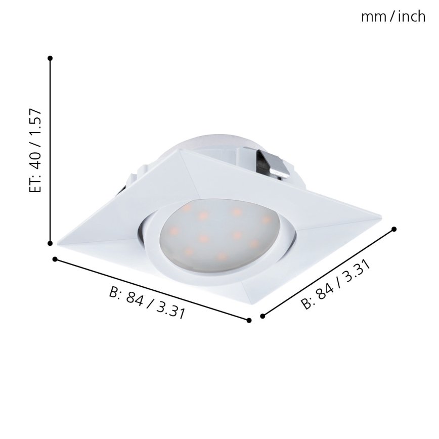 Eglo - Lot de 3 luminaires encastrés LED PINEDA LED/4,9W/230V