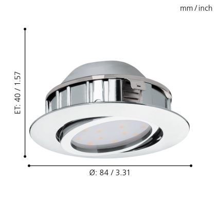 Eglo - Pack de 3 luminaires encastrés LED PINEDA LED/4,9W/230V