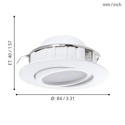 Eglo - Ensemble de 3 spots LED encastrables dimmables PINEDA LED/5,5W/230V