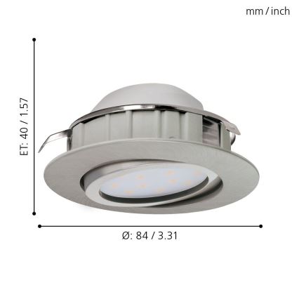 Eglo - PACK 3x Luminaire LED encastrable PINEDA 1xLED/6W/230V