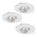 Eglo 95895 - LOT 3x Spot encastrable PENETO 1 1xGU10-LED/3W/230V