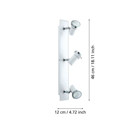 Eglo - Spot LED salle de bain 3xGU10-LED/3,3W/230V IP44