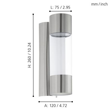 Eglo - Applique murale LED extérieure 2xLED/3,7W IP44