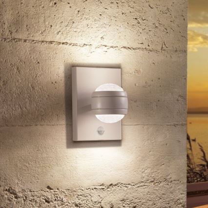 Eglo 96019 - Applique murale d'extérieur LED avec détecteur SESIMBA 1 2xLED/3,7W IP44