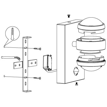 Eglo 96019 - Applique murale d'extérieur LED avec détecteur SESIMBA 1 2xLED/3,7W IP44