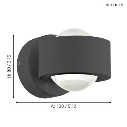 Eglo - Applique murale 2xLED/2,5W/230V