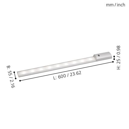 Eglo - Réglette LED de cuisine avec détecteur LED/8,1W/230V