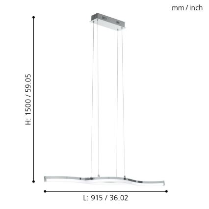 Eglo 96101 - Lustre LED LASANA 2 2xLED/10,5W/230V