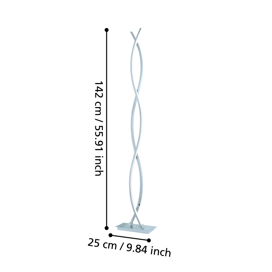 Eglo - Lampadaire LED, 36 W, 230 V, chrome brillant