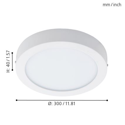 Eglo 96168 - Plafonnier LED pour salle de bains FUEVA 1 LED/22W/230V IP44 Ø 30 cm