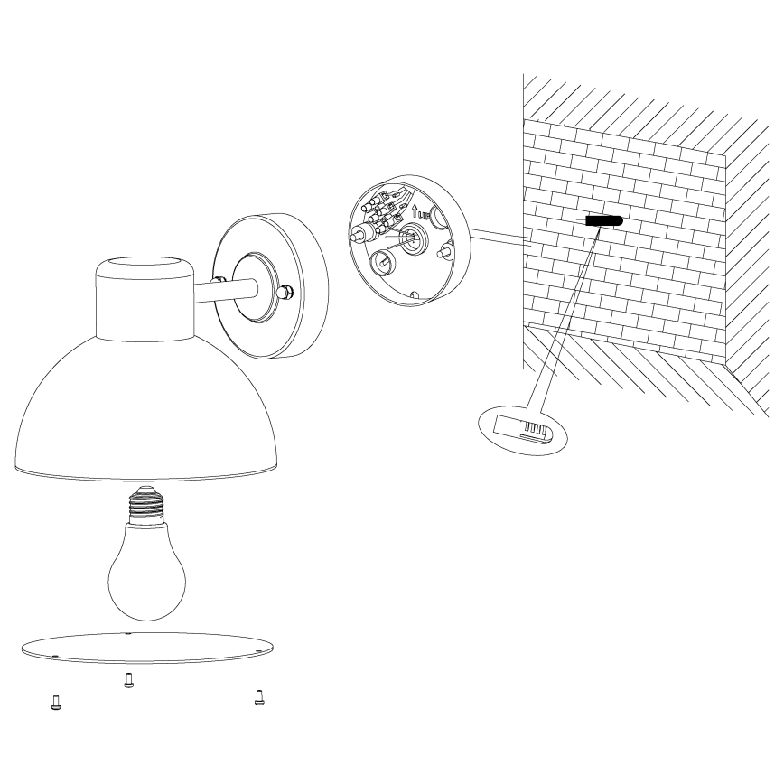 Eglo - Applique murale extérieure 1xE27/60W IP44