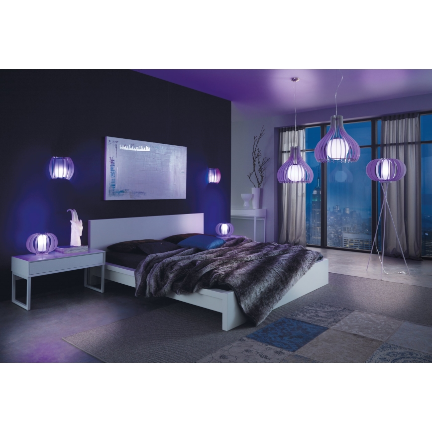 Eglo 96211 - Suspension sur câble TINDORI 1 x E27/60 W/230 V Ø 50 cm blanche