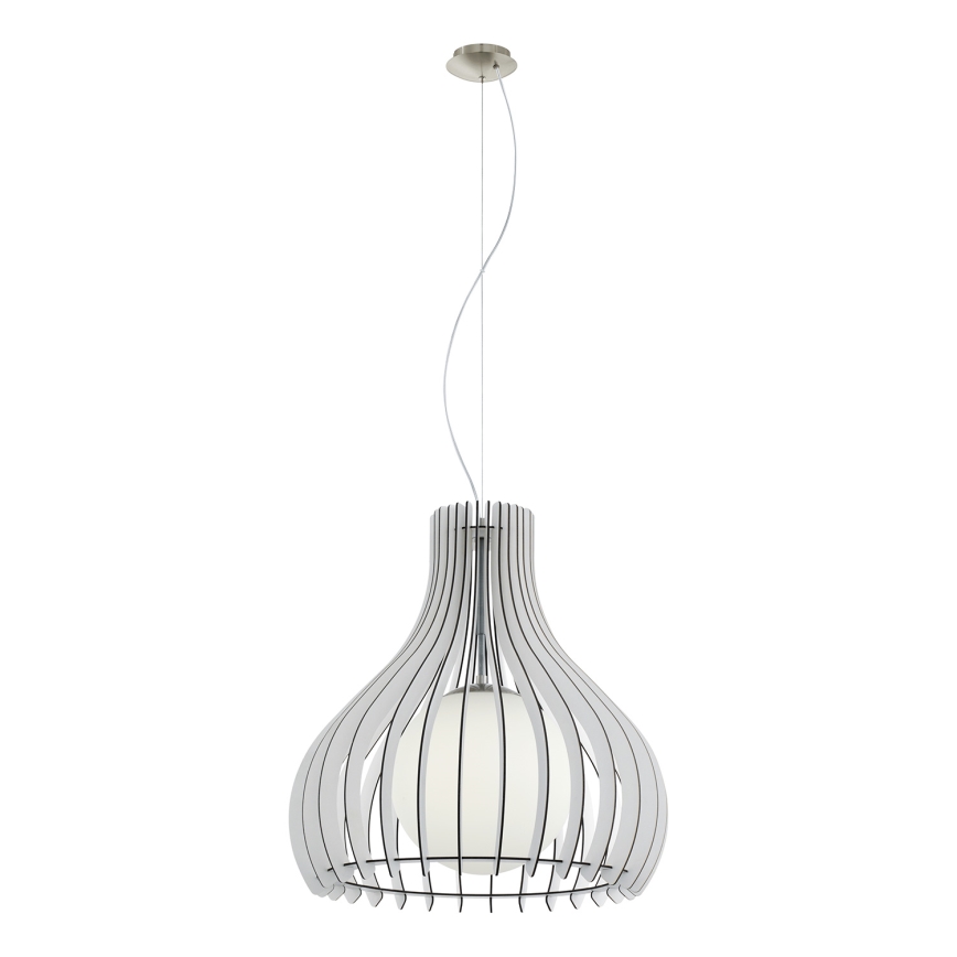 Eglo 96211 - Suspension sur câble TINDORI 1xE27/60W/230V Ø 50 cm blanche