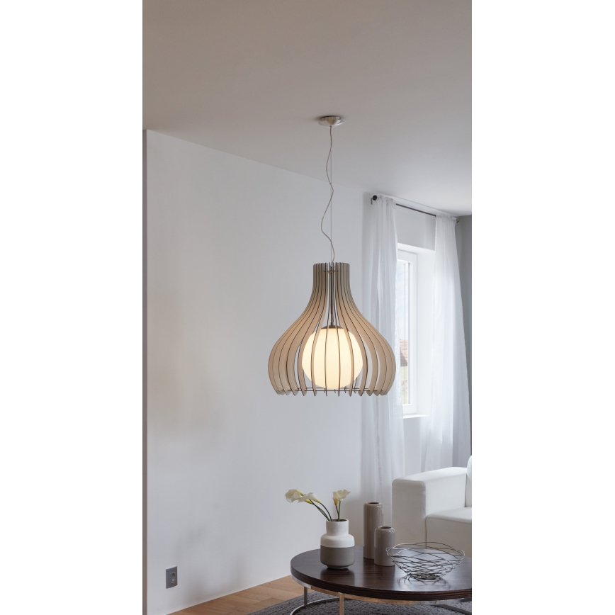 Eglo 96211 - Suspension sur câble TINDORI 1xE27/60W/230V Ø 50 cm blanche